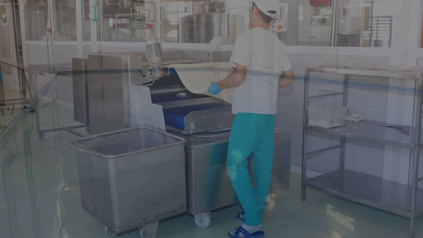 Sanitary resinous floor in a food and beverage production area